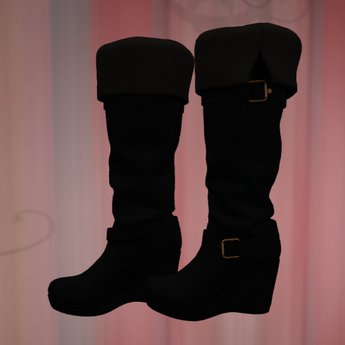 Second Life Marketplace - Wedge Boots Darkest Charcoal